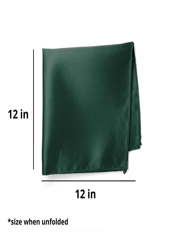 tiemart Solid Color Hunter Green Pocket Squares for Men for Suits and Perfect for Wedding Parties Measures 12 x 12 inch / 30 x 30 cm - Image 4